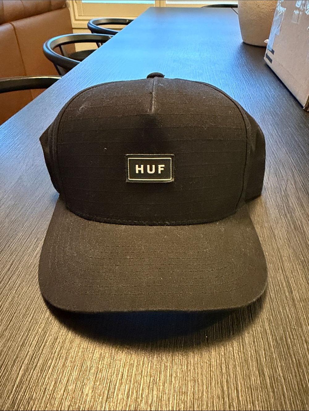 HUF Black Patch Logo 5-Panel Cap